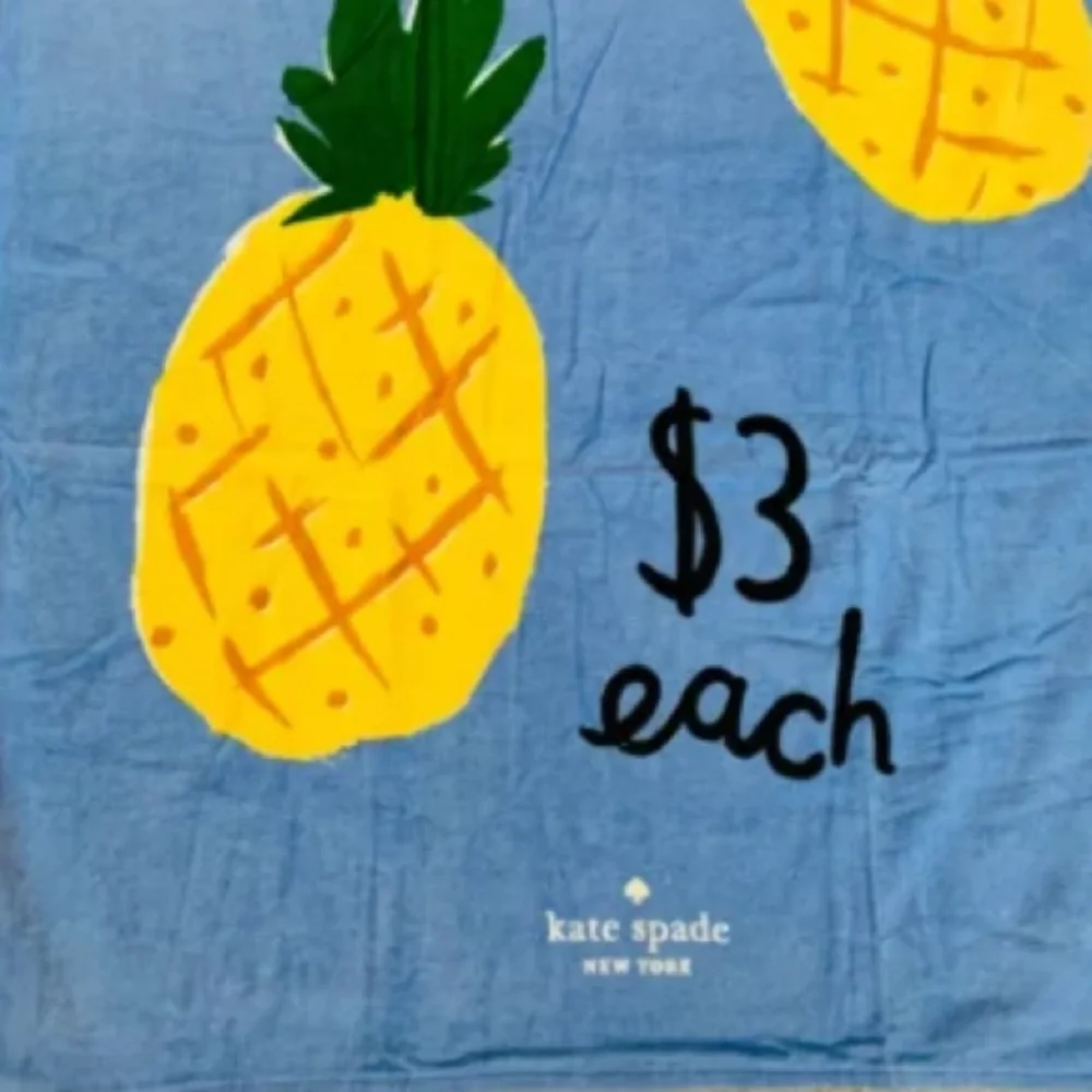 Kate Spade New York Pineapple Oversized Beach Pool Bath Sheet Towel NWT